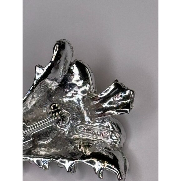 Gerrys Christmas Tree Pin Brooch Holiday Silver-Tone Rhinestone Star Top Vintage - Picture 4 of 6